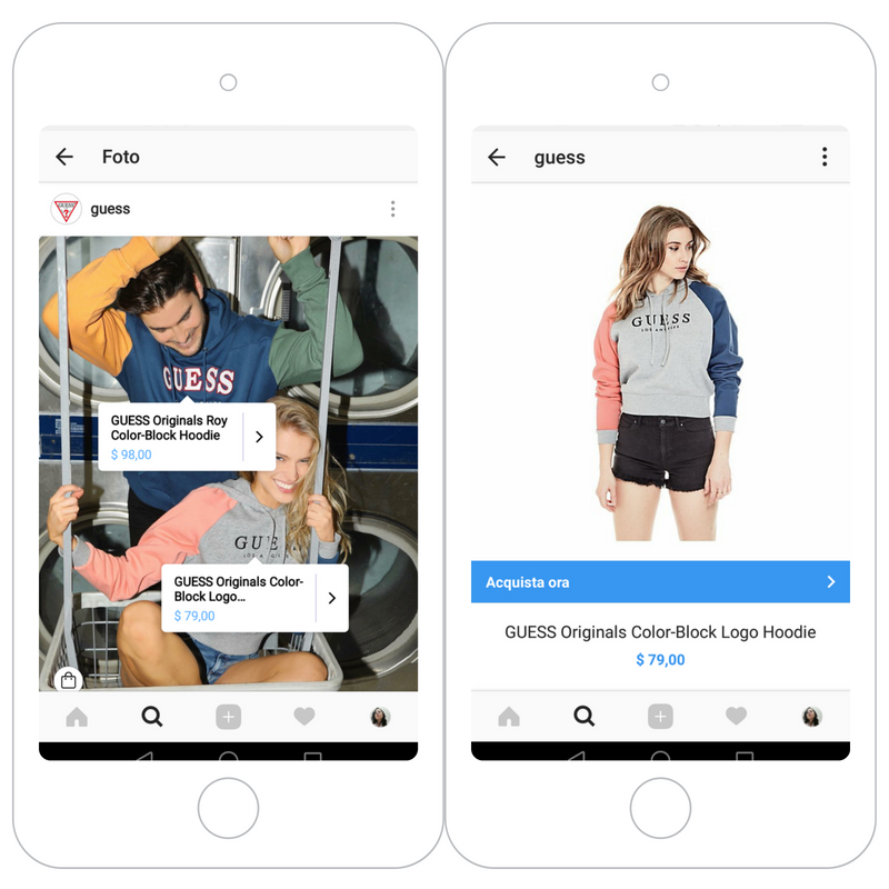 aumento vendite instagram social media shopping online