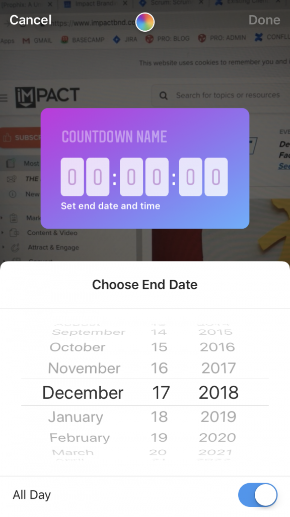 countdown calendario social vendita